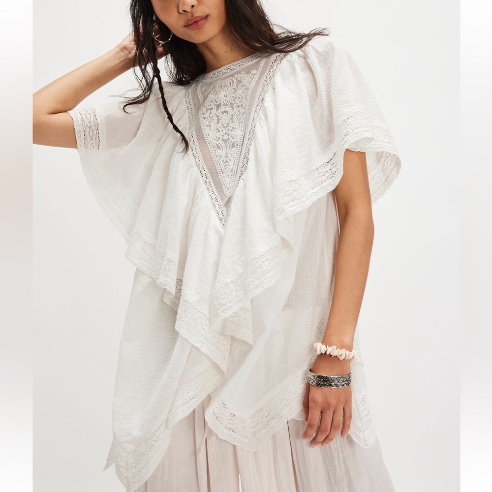 Free People White Lace Blouse